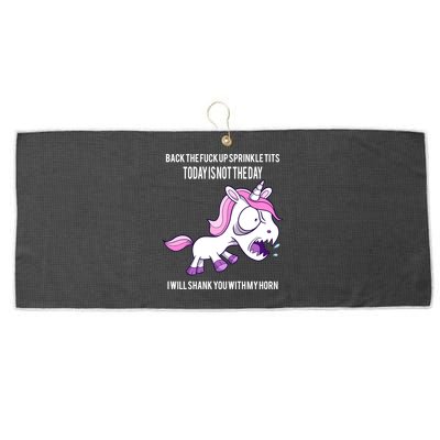Today Is Not The Day Shank You Unicorn Horn Large Microfiber Waffle Golf Towel