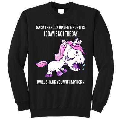 Today Is Not The Day Shank You Unicorn Horn Tall Sweatshirt