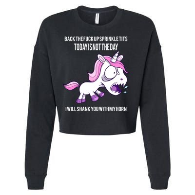 Today Is Not The Day Shank You Unicorn Horn Cropped Pullover Crew