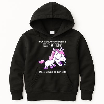 Today Is Not The Day Shank You Unicorn Horn Kids Hoodie