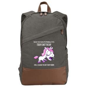 Today Is Not The Day Shank You Unicorn Horn Cotton Canvas Backpack