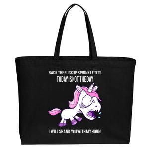 Today Is Not The Day Shank You Unicorn Horn Cotton Canvas Jumbo Tote