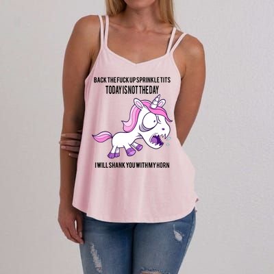 Today Is Not The Day Shank You Unicorn Horn Women's Strappy Tank