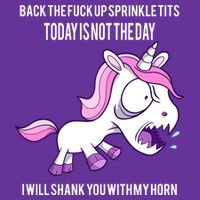 Today Is Not The Day Shank You Unicorn Horn Button