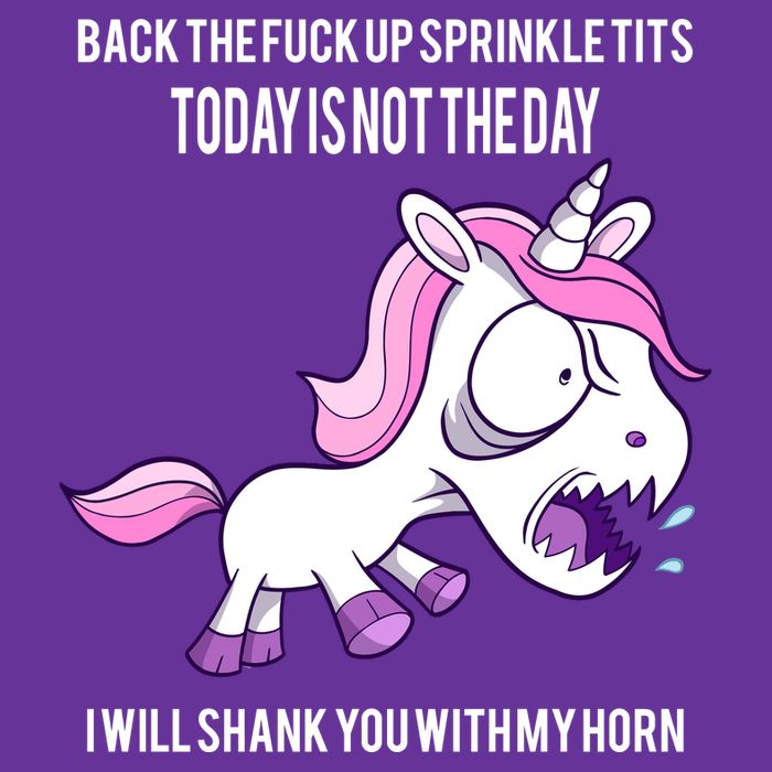 Today Is Not The Day Shank You Unicorn Horn Button