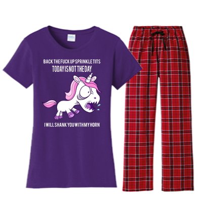 Today Is Not The Day Shank You Unicorn Horn Women's Flannel Pajama Set