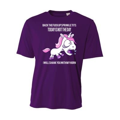 Today Is Not The Day Shank You Unicorn Horn Youth Performance Sprint T-Shirt