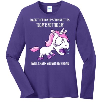 Today Is Not The Day Shank You Unicorn Horn Ladies Long Sleeve Shirt