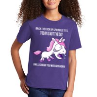 Today Is Not The Day Shank You Unicorn Horn Kids T-Shirt