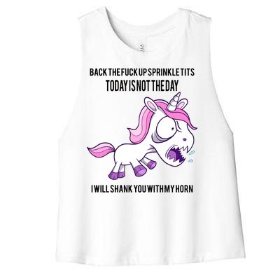 Today Is Not The Day Shank You Unicorn Horn Women's Racerback Cropped Tank