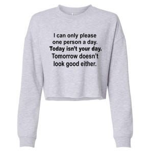 Today Isn't Your Day Funny Sayings Cropped Pullover Crew