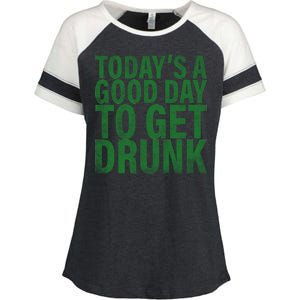 Today's a good day to get drunk Enza Ladies Jersey Colorblock Tee