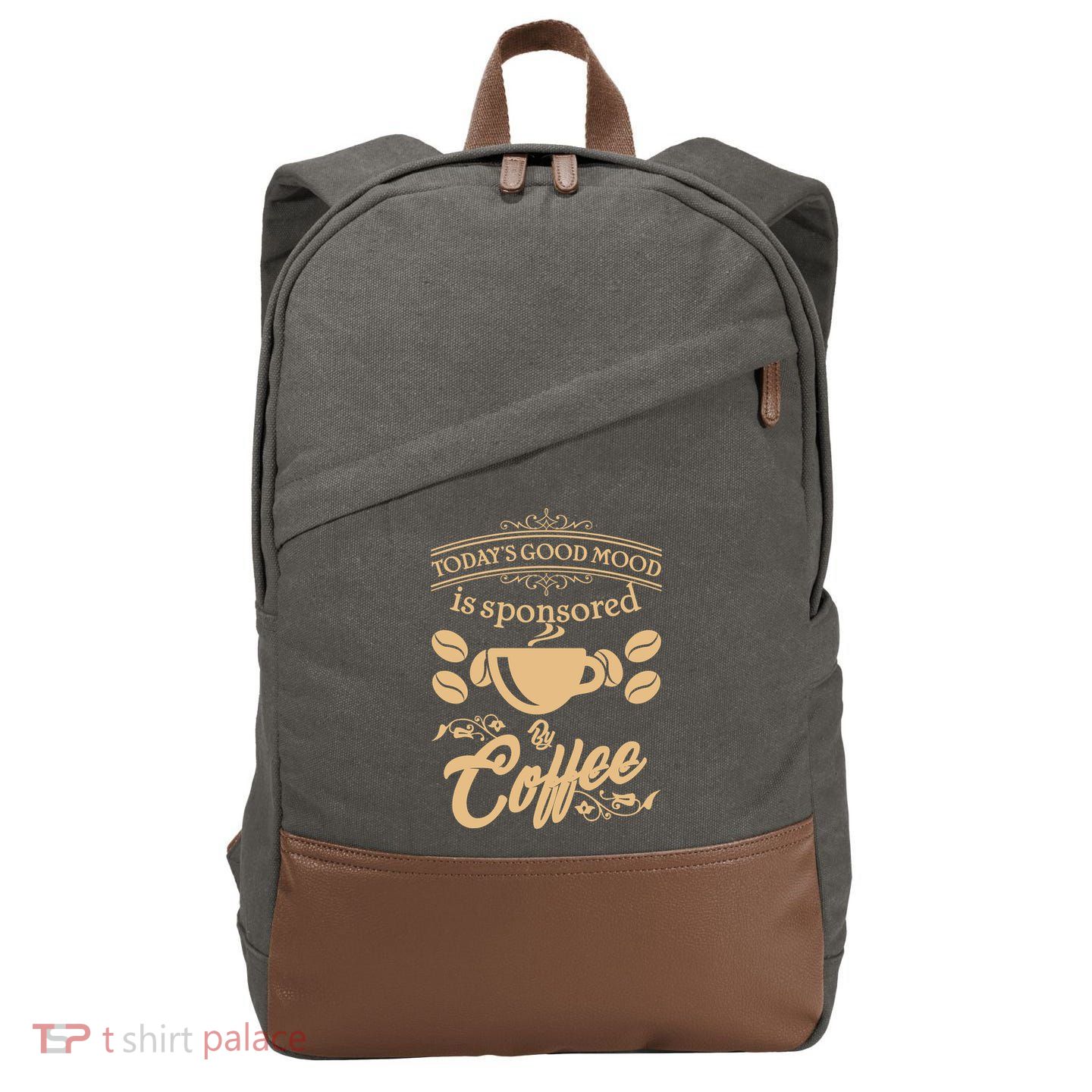 Today's Good Mood is Sponsored By Coffee Cotton Canvas Backpack