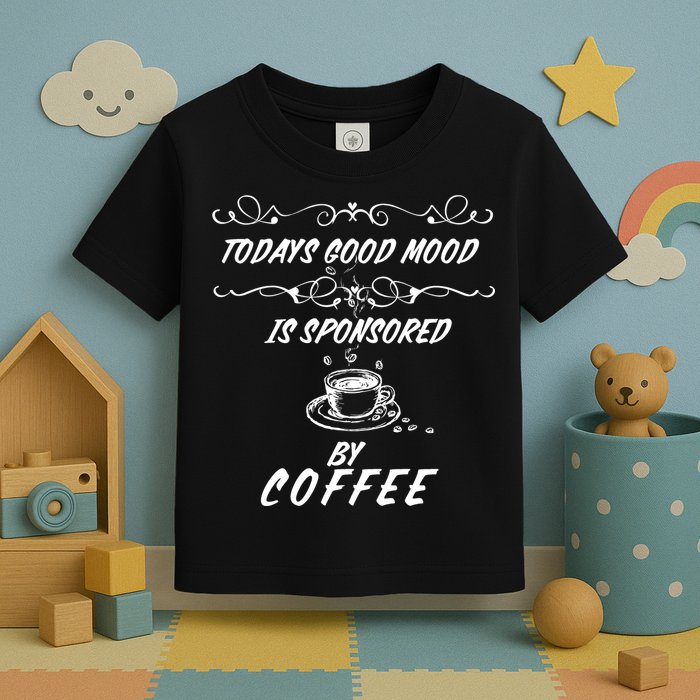 Todays Good Mood Is Sponsored By Coffee Funny Toddler T-Shirt