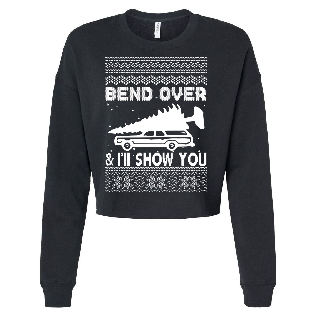 Todd Margo Couples Ugly Christmas Vacation I'll Show You Cropped Pullover Crew