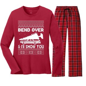 Todd Margo Couples Ugly Christmas Vacation I'll Show You Women's Long Sleeve Flannel Pajama Set 