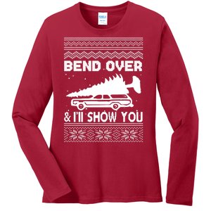 Todd Margo Couples Ugly Christmas Vacation I'll Show You Ladies Long Sleeve Shirt