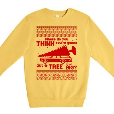 Todd Margo Couples Ugly Christmas Vacation Tree Premium Crewneck Sweatshirt