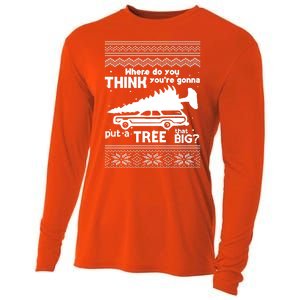 Todd Margo Couples Ugly Christmas Vacation Tree Cooling Performance Long Sleeve Crew