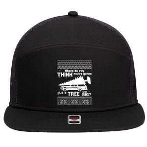 Todd Margo Couples Ugly Christmas Vacation Tree 7 Panel Mesh Trucker Snapback Hat