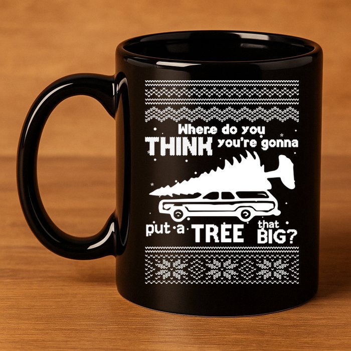 Todd Margo Couples Ugly Christmas Vacation Tree 11oz C Handle Ceramic Mug