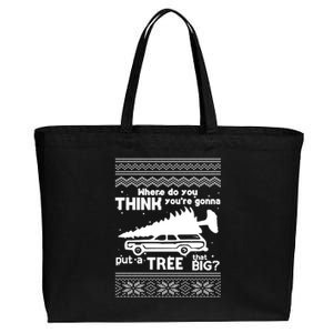 Todd Margo Couples Ugly Christmas Vacation Tree Cotton Canvas Jumbo Tote