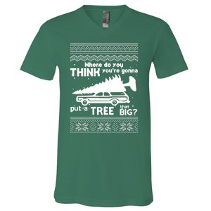 Todd Margo Couples Ugly Christmas Vacation Tree V-Neck T-Shirt