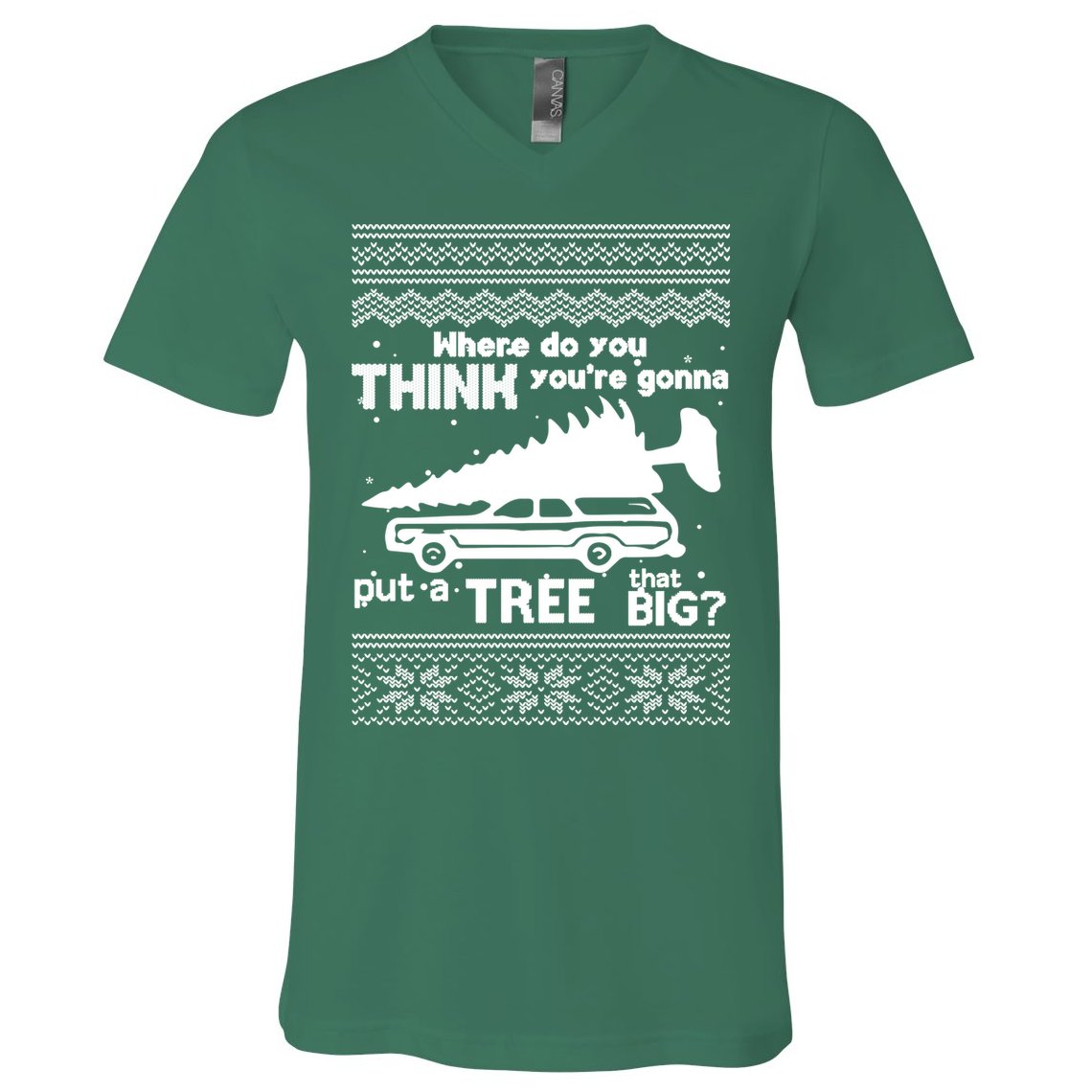 Todd Margo Couples Ugly Christmas Vacation Tree V-Neck T-Shirt