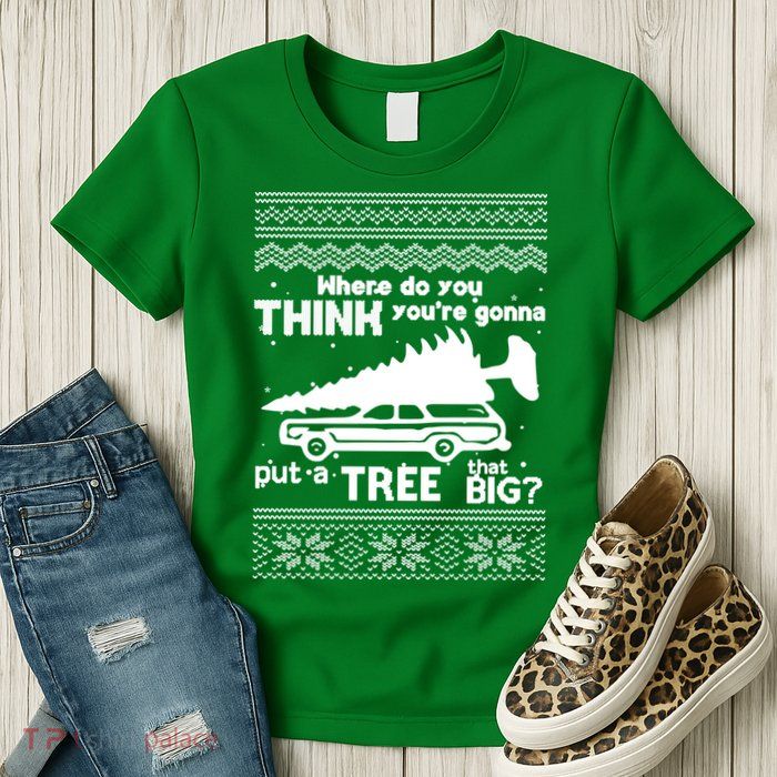 Todd Margo Couples Ugly Christmas Vacation Tree Womens T-Shirt