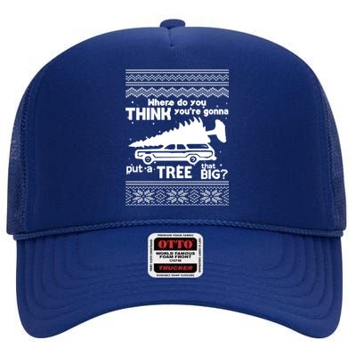 Todd Margo Couples Ugly Christmas Vacation Tree High Crown Mesh Back Trucker Hat