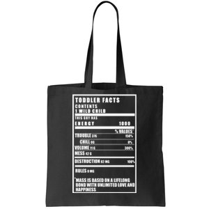 Toddler Nutrients Facts Tote Bag