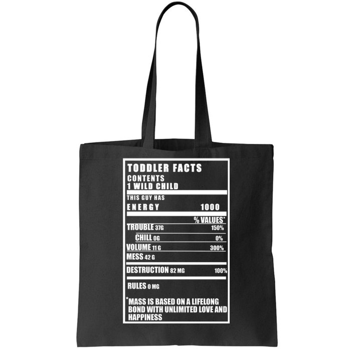 Toddler Nutrients Facts Tote Bag