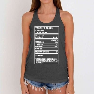 Toddler Nutrients Facts Women's Knotted Racerback Tank