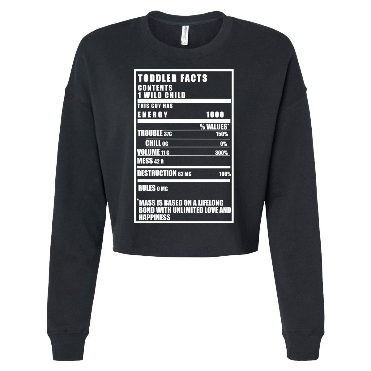 Toddler Nutrients Facts Cropped Pullover Crew