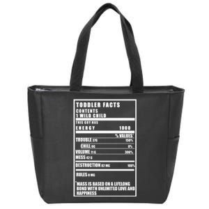 Toddler Nutrients Facts Zip Tote Bag