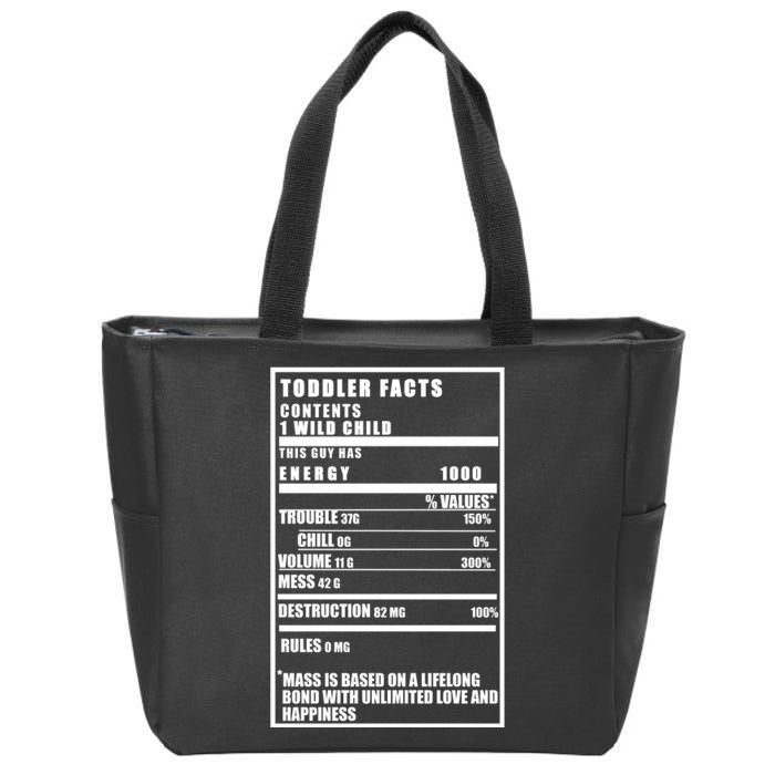 Toddler Nutrients Facts Zip Tote Bag