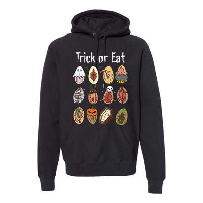 Trick Or Eat Funny Halloween Vagina Hilarious Premium Hoodie