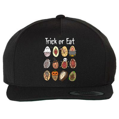 Trick Or Eat Funny Halloween Vagina Hilarious Wool Snapback Cap