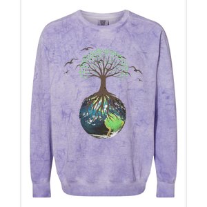 Tree On Earth Pro Environment Nature Geology Plant A Tree Colorblast Crewneck Sweatshirt