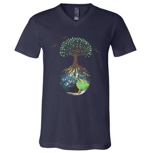 Tree On Earth Pro Environment Nature Geology Plant A Tree V-Neck T-Shirt