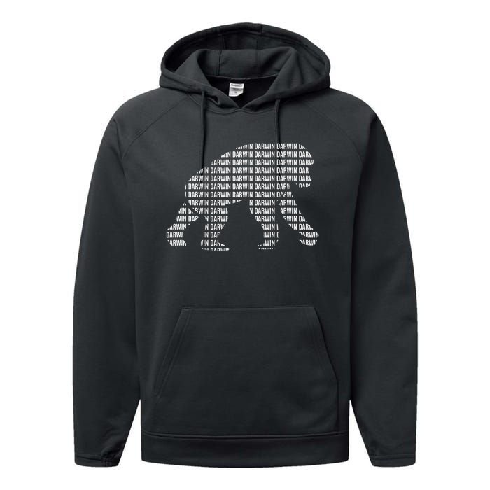 Theory Of Evolution Primate Atheism & Charles Darwin Performance Fleece Hoodie