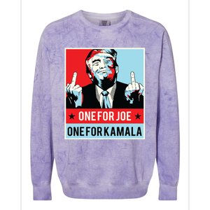 Trump One For Joe One For Kamala Colorblast Crewneck Sweatshirt