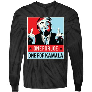 Trump One For Joe One For Kamala Tie-Dye Long Sleeve Shirt