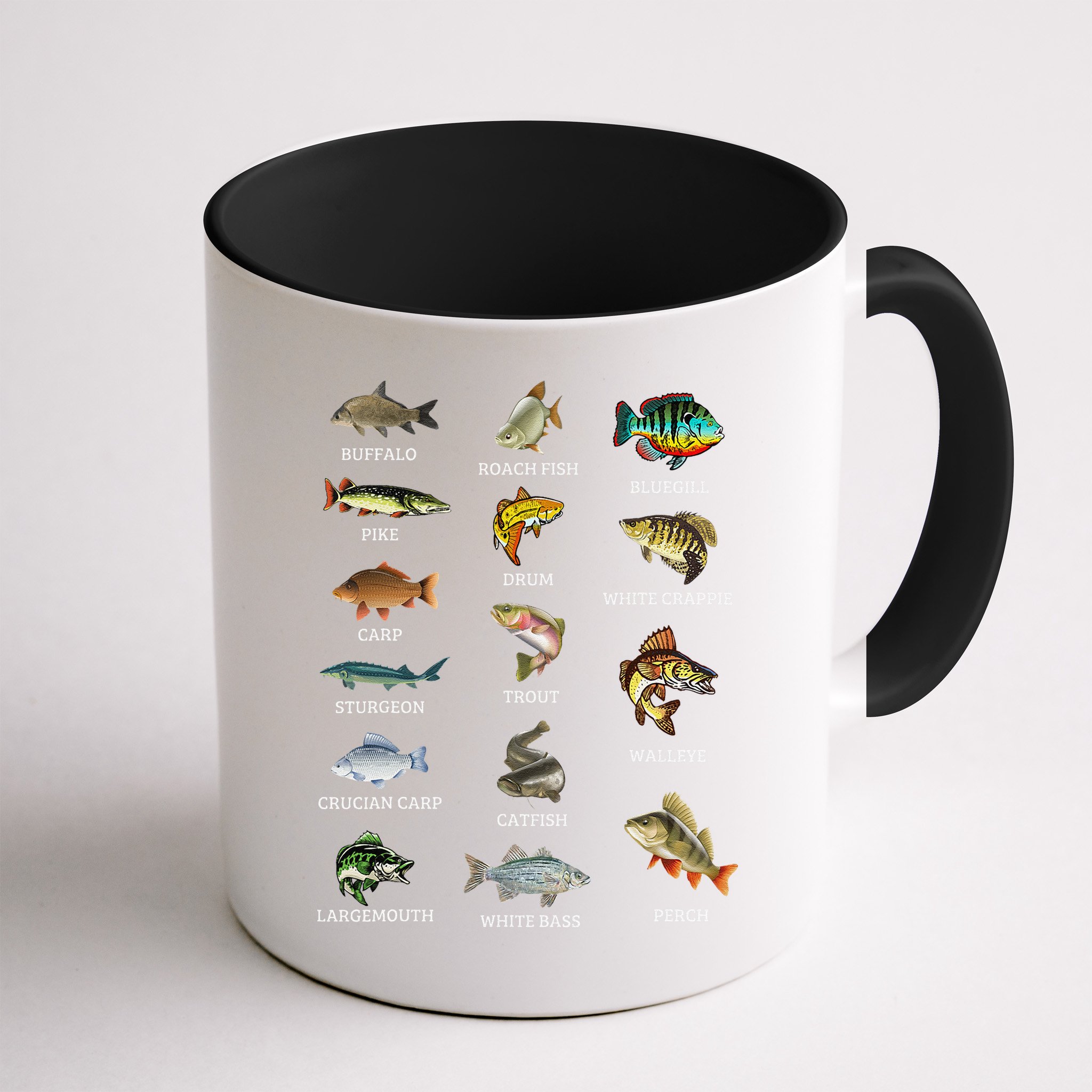 Types Of Freshwater Fish Species Fishing Fisherman Anglers Mug