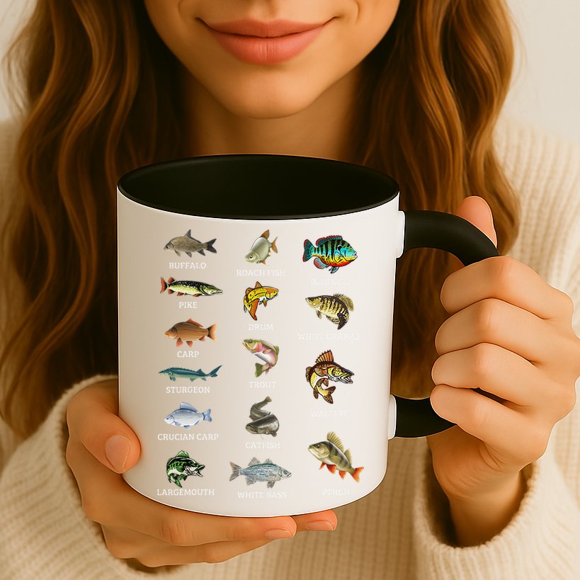 Types Of Freshwater Fish Species Fishing Fisherman Anglers Mug