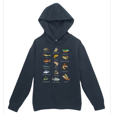 Types Of Freshwater Fish Species Fishing Fisherman Anglers Urban Pullover Hoodie