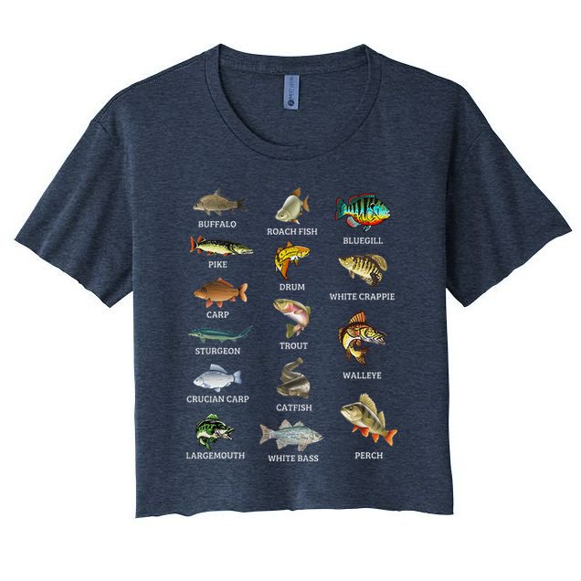 Types Of Freshwater Fish Species Fishing Fisherman Anglers Crop Top