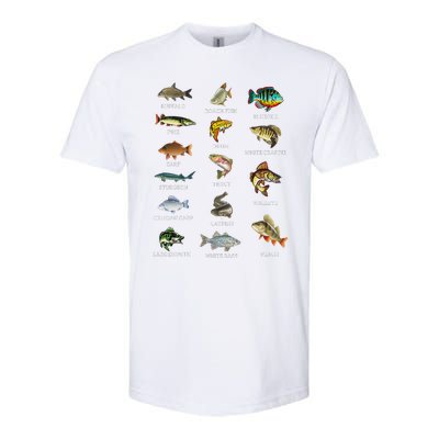 Types Of Freshwater Fish Species Fishing Fisherman Anglers Softstyle® CVC T-Shirt