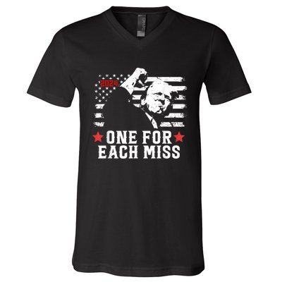 Trump One For Each Miss Trump Vote 2024 America Usa V-Neck T-Shirt