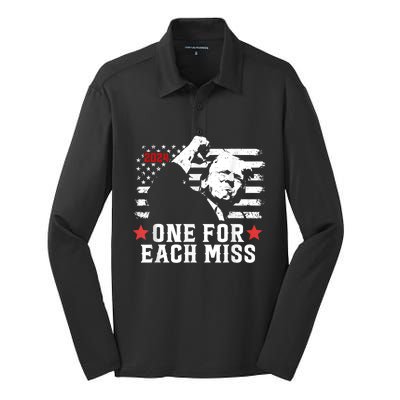 Trump One For Each Miss Trump Vote 2024 America Usa Silk Touch Performance Long Sleeve Polo